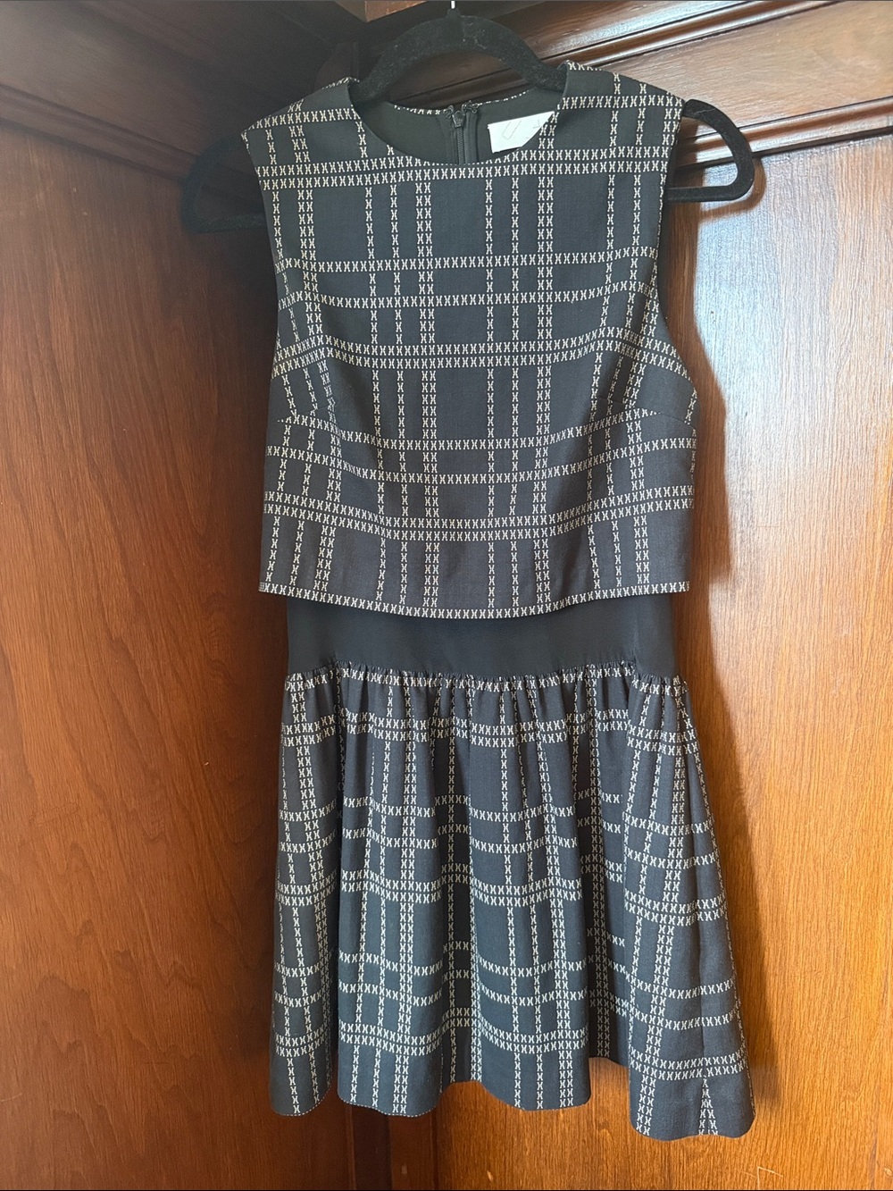 Thakoon Black and White Patterned Sleeveless Dress